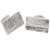 Pirantin 10th Wedding Rectangle Beaten Rectangle 100% Pure Tin Cufflinks