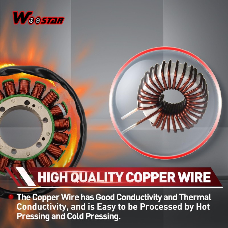 WOOSTAR 18 Coil 5 Wire Magneto Stator Replacement for Wildcat