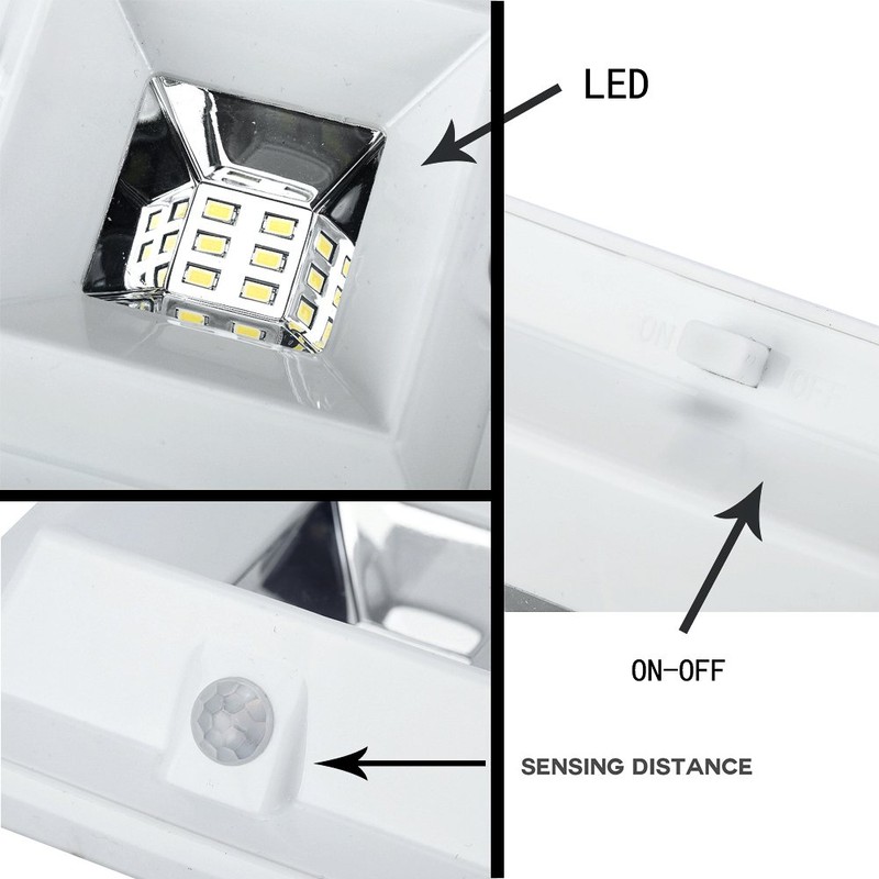 Solar Gutter Lights Motion Sensor Outdoor Security Light (2 Pack),