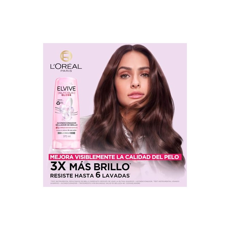 L'Oréal Paris Elvive Acondicionador Glycolic Gloss, con Ácido Glicólico, 370