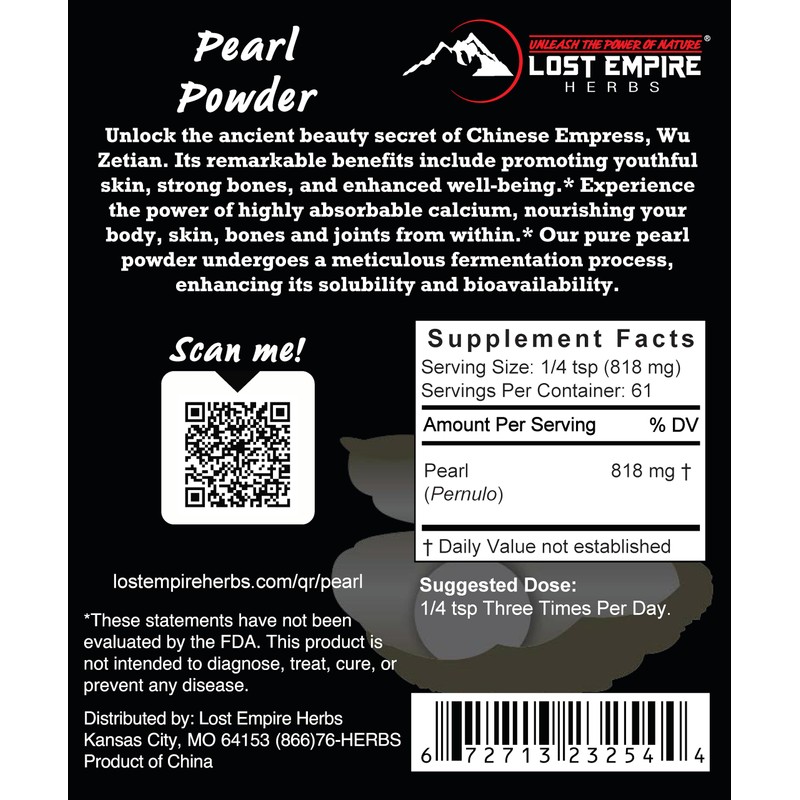 Lost Empire Herbs Pearl Powder Micronized & Fermented – Supplement