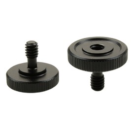 PhotoTrust 2 Pack Black Metal 1/4" Male to 1/4" Female Screw Adapter for Camera Tripod L Type Bracket Stand Tripod Ball Head