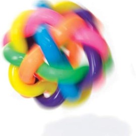 12 PCS Rainbow Bouncy Fidget Orbit Balls - Stress Relief Rubber Sensory Fiddle Squeeze Atom Toys - Ideal for Kids and Adults Party Favors