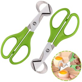 2 Pieces Quail Egg Scissors, Stainless Steel Quail Egg Scissors, Small Egg Scissors, Scissors For Opening Quail Eggs, Stainless Steel Egg Shell Opener For Home, Kitchen, Restaurant (Green)