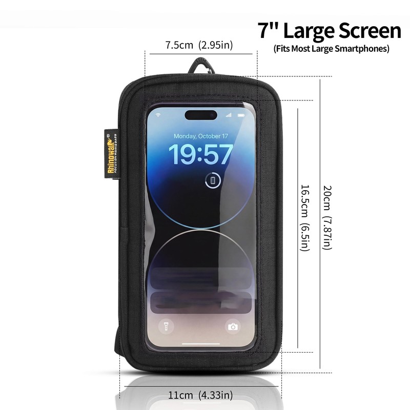 Rhinowalk Motorcycle Phone Mount Bag, Touchscreen Waterproof Phone Holder with
