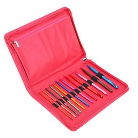 Tunisian Crochet Hooks Set with Cord, Ibrant Colors Aluminum Crochet Hooks 3mm to 10mm Interchangeable Crochet Needles with PU Bag,Vfor Carpets, Pillows,Tunisian Crochet