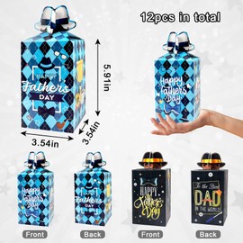 Blinket Father's Day Party Favor Gift Boxes, Father's Day Birthday Party Supplies Goody Bags Candy Gift Bags for for Happy Father's Day Birthday Party Supplies Decorations ﻿