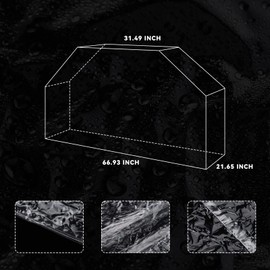 Hoolerry 60 Inch Clear BBQ Grill Barbecue Cover Plastic Heavy Duty Waterproof Outdoor Furniture Cover UV Resistant for Charbroil Grills and More