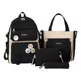 Shendy Vendy Mochilas Set 4 Pzs Escolar Bolsas Lapicera Color Negro