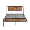 VECELO Queen Size Bed Frame with Wooden Headboard & Footboard,Queen