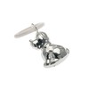 Baby Rattle Dog on Teething Ring Silver-Plated