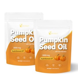 EILTEAU Pumpkin Seed Oil with Saw Palmetto,3000mg Per Serving, Cold Pressed,Essential Fatty Acids & Phytosterols, Non-GMO,Supports Hair, Urinary, Bladder & Prostate Health 180 Softgels (2)