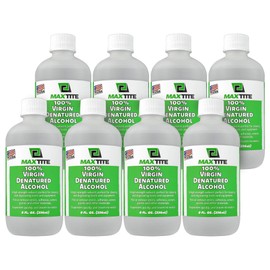 MAXTITE 190-Proof Virgin Denatured Alcohol (8 Pack of 8 oz Bottles)
