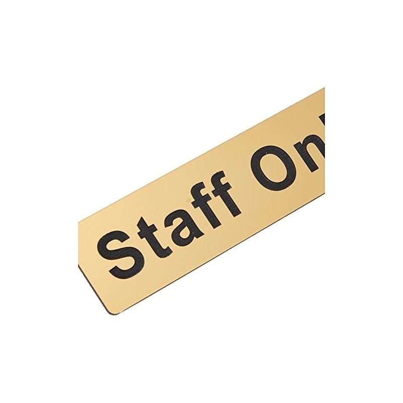 Caledonia Signs 59080 Staff Only Label, Engraved Brass Effect Pvc,