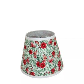 Albert Estate LTD., 12" Poinsettia Fabric  Clip-on Lamp Shade