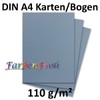 FarbenFroh 100x DIN A4 Paper, Grey Blue (Blue), 110 g/m²,