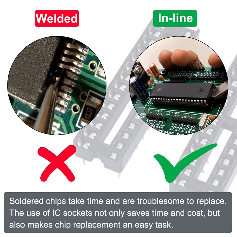 DAOKAI DIP IC Socket Adapter, 2.54mm Pitch Electronics, Component, PCB
