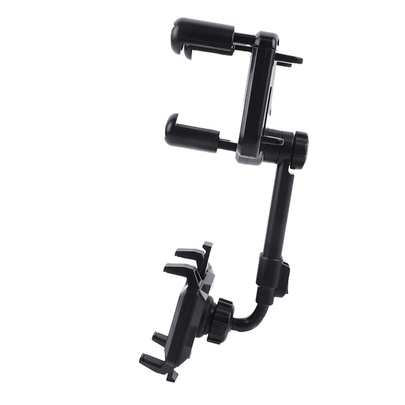 Car Rearview Mirror Phone Holder Adjustable 360 Degrees Rotation Multifunctional