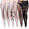 Coume 6 Pairs Women's Bow Tights Lolita Fishnet Patterned Tights