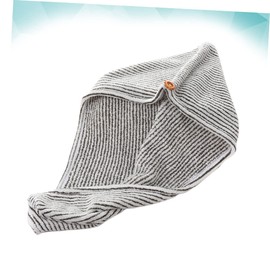 Mikinona Quick Drying Bamboo Charcoal Hair Towel for Women Super Absorbent Hair Cap for Faster Drying Comfortable Daily Use Grey and White