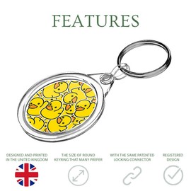 Destination Vinyl Keyrings 1 x Yellow Rubber Ducks Duckling - Keyring IR02 Mum Dad Kids Birthday #2078