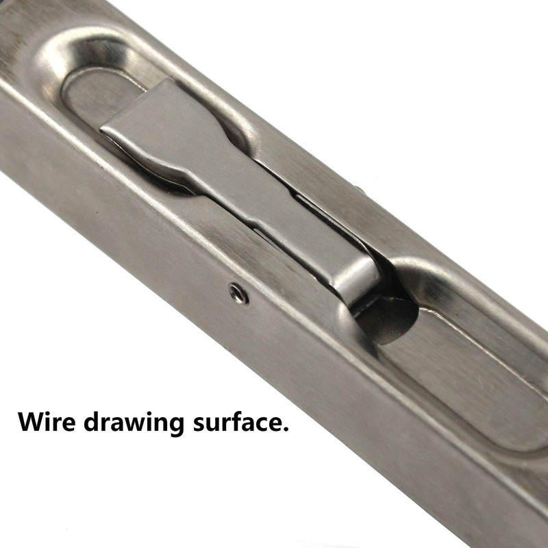 6 Inch Stainless Steel Slide Door Latch Bolt Black Flush