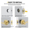Goldenwarm 1 Pack Gold Door Handles Interior, Brushed Gold Privacy