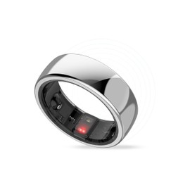 Aabo AI Smart Ring for Men & Women | Fitness Tracking - 32 Modes | Sleep & Stress Monitoring | Titanium Ring | No App Subscription | IP68 Water Resistant | Upto 7-Day Battery Life |Silver, Size 7