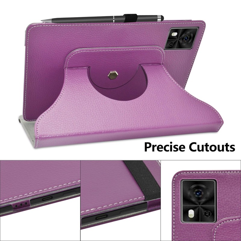 JRTAL Compatible with Doogee T10E Case, 360° Rotating Cover Faux