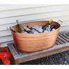Achla Designs Oval Hammered Copper Plated Galvanized Tub