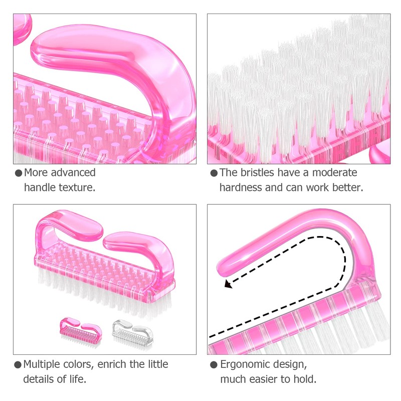 Larbois Handle Grip Nail Brush, Hand Fingernail Brush Cleaner Scrubbing