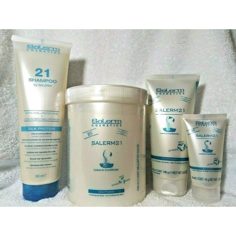Salerm 21 Shampoo 300ml + Leave In Conditioner 1000ml, 50ml,