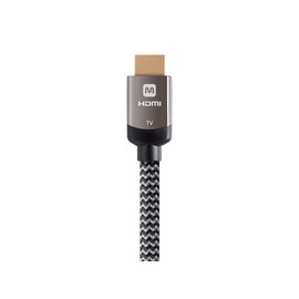 Monoprice Active High Speed HDMI Cable, 4K@60Hz, 18Gbps, HDR, 26AWG, YUV 4:4:4, HDCP 2.2, Braided Jacket, CL3, 25 Feet, Gray - Luxe Series