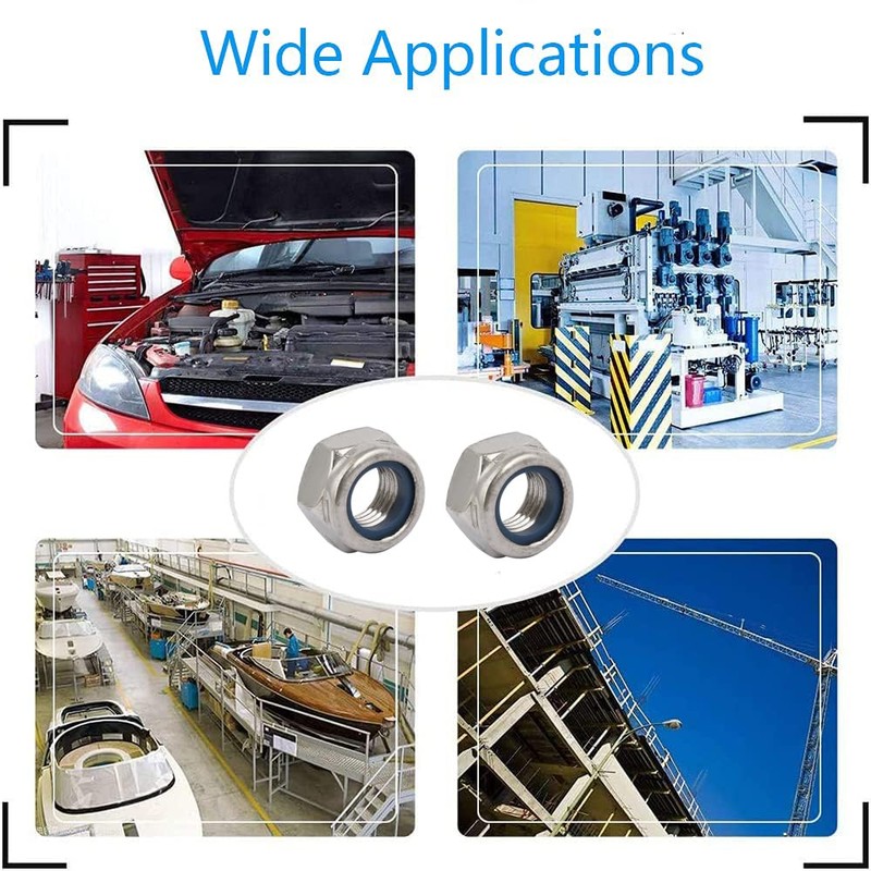 TA-VIGOR 4Pcs Hex Lock Nuts, M12 x 1.5mm Pitch Metric