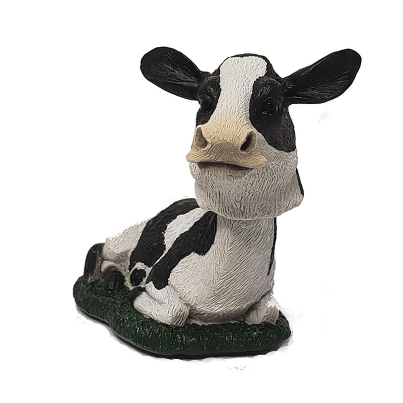 Animal Den Cow Bobblehead Figure Statue for Car Dashboard Holstein