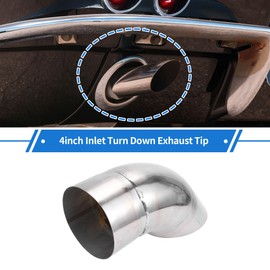 Motoforti 4" ID Inlet Turn Down Exhaust Tip 9" Inch 230mm Overall Length Silver Tone T304 Stainless Steel 4" Outlet OD Tailpipe Tip Surface Polishing Mandrel Bend Elbow Tube
