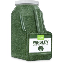 Toss English Dried Parsley Flakes Medium Bulk 13 OZ - Great Source of Fiber, Calcium & Iron - Great Addition to Cooking and Baking - Kosher
