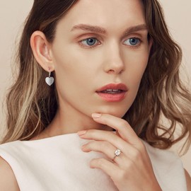 ALEXCRAFT Drop Water Drop Earrings Gold Silver 925 Hanging Leaveback Square Round Dangle Earrings for Women for Women Girlfriend Mum