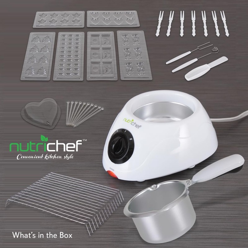 NutriChef Chocolate Melting Warming Fondue Pot - 25W Chocolate Melter