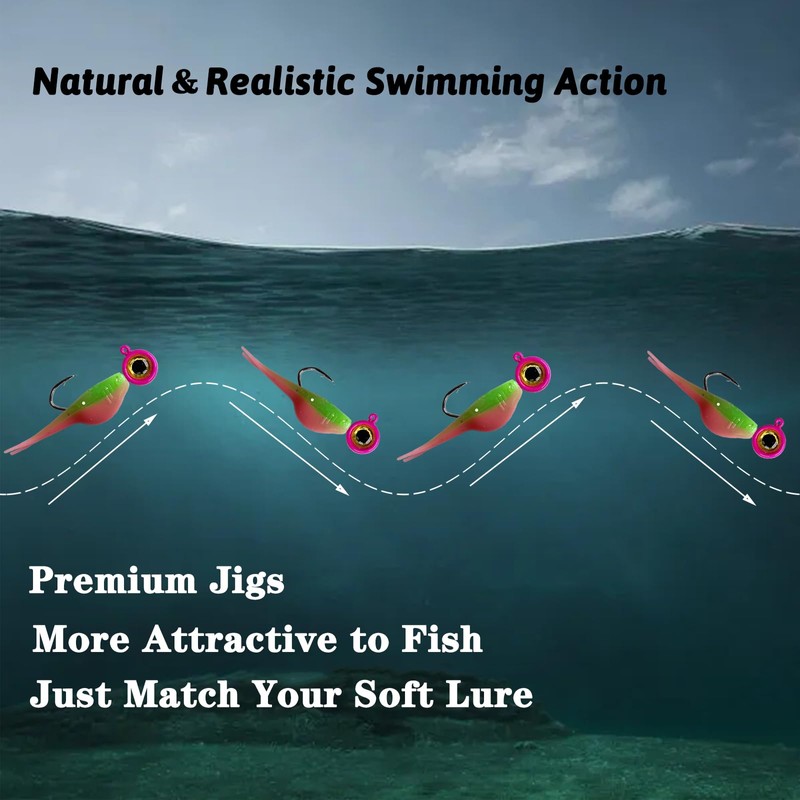 Fish Corner Crappie Jigs,20Pcs Crappie Jig Heads Fishing Jig Heads