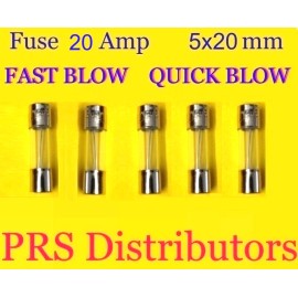 Unbranded Fuse 20A 250V 5X20mm FAST BLOW QUICK BLOW Glass Fuse 20 Amp 5 pieces USA SELLER