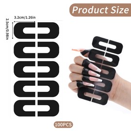 Gjinxi 100 Piece U-Shaped Nail Polish Protector for Fingers, Disposable Peel Off Spill Proof Nail Stickers, Gel Cuticle Protector for French Nail Stickers Stamping Tool DIY Design Nail Art Accessories