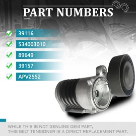 IRONTEK 39157 - Polea tensora de correa para Volvo (2008-2009 C30/2006-2009 C70/2004-2009 S40/2005-2009 V50) #30650957 39116 5400000 3010 89649