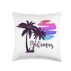 BAHAMAS Beach Vacation Spring Break Retro Vintage Sunset Throw Pillow