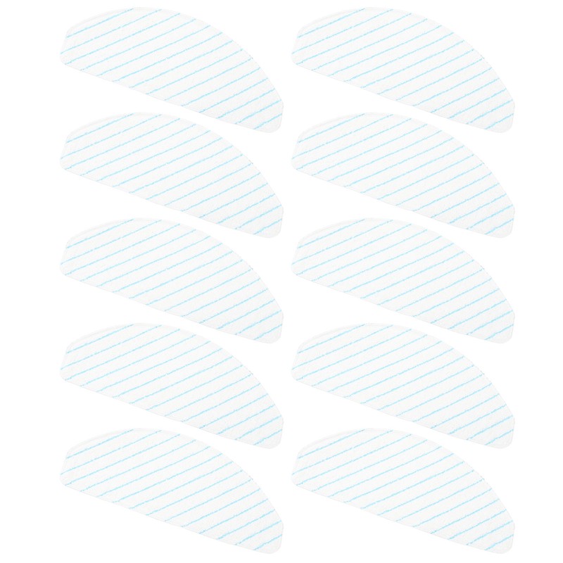 10pcs Sweeping Robot Disposable Mop Microfiber High Absorption Replacement Mopping