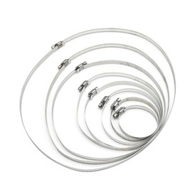 UOIENRT 8Pcs 2.5''-12'' Hose Clamp, 304 Stainless Steel Large Hose Clamps Adjustable from 1-13/16"—12-1/4"/46-310mm, Metal Worm Drive Gear Duct Clamp for Air Ducting Fuel Line