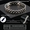 Luckly Aulay Men's 2-Piece Adjustable Bracelet Set with Tool, Stainless