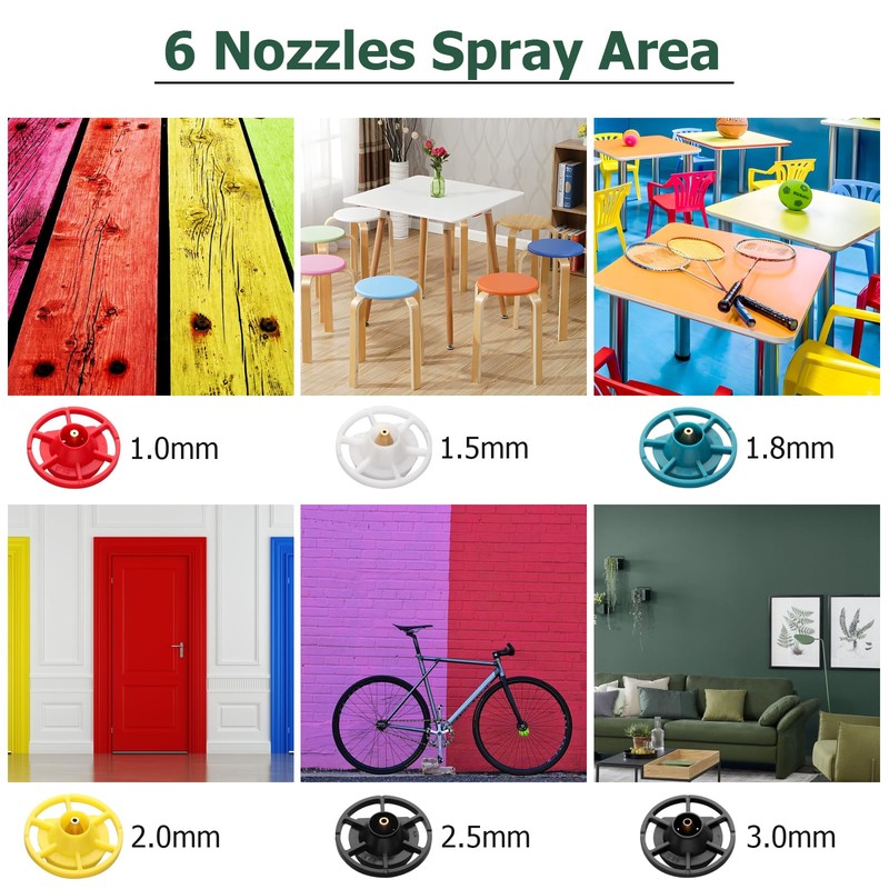 JiGiU Cordless Paint Sprayer Fence HVLP Spray Gun Electric Spray