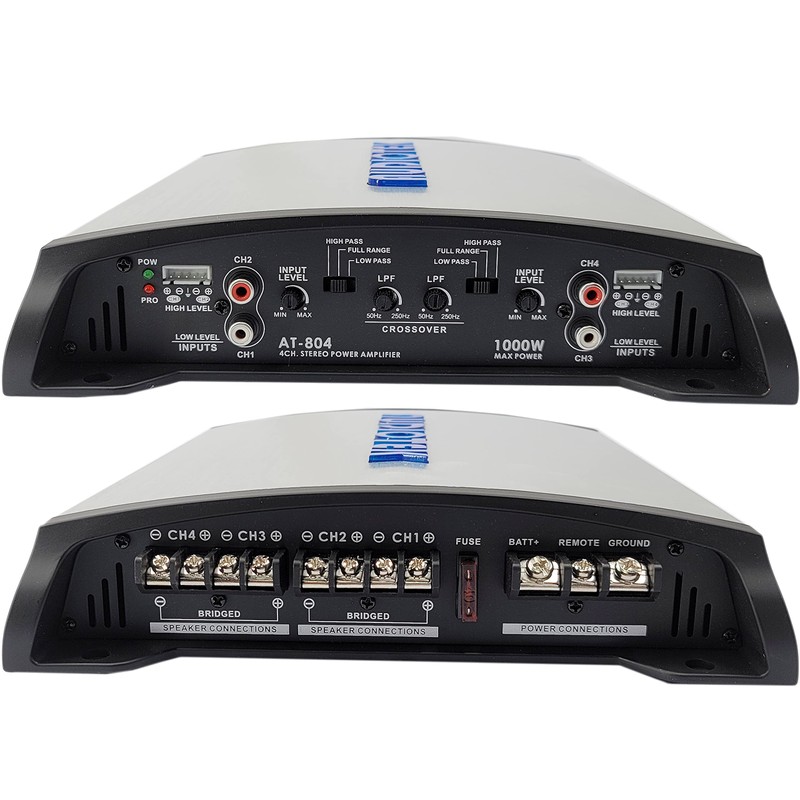 Audiotek AT804 4 Channel Stereo Car Amplifier - 1000 Watts,