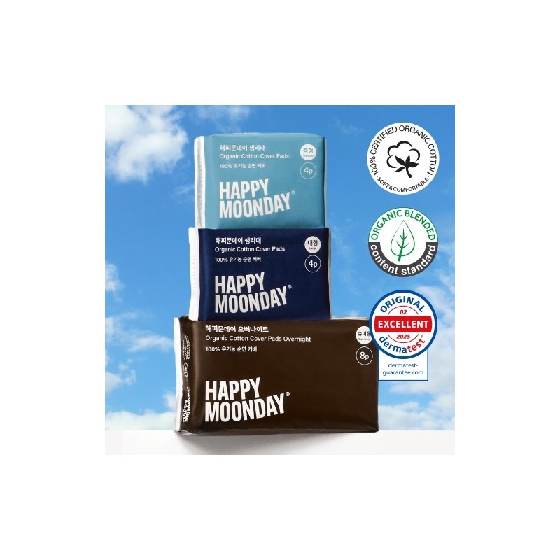 HappyMoonday Organic Cotton Cover Pads - Medium 4P
